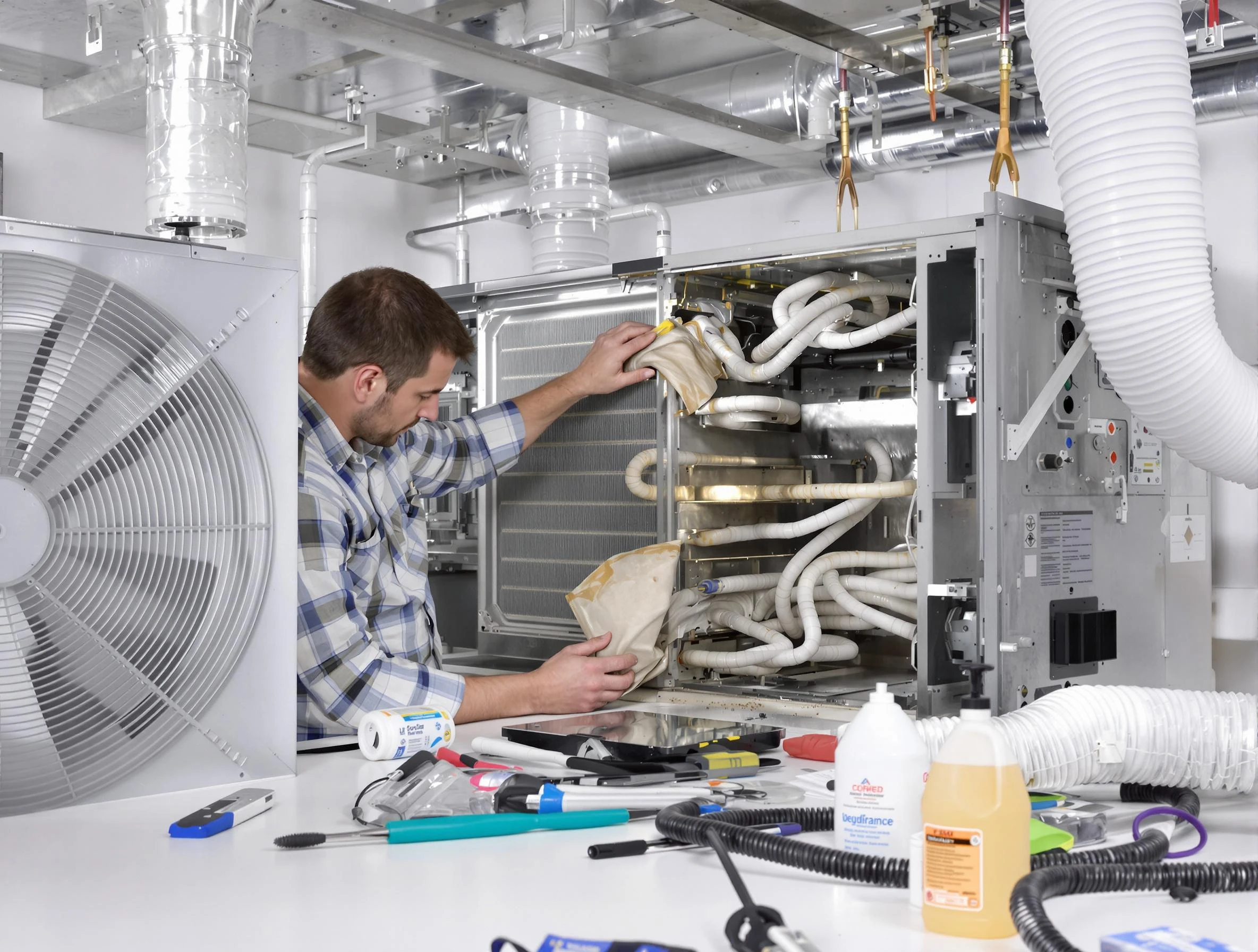 Peachtree Corners Air Duct Cleaning specialist performing precision AC coil cleaning in Peachtree Corners