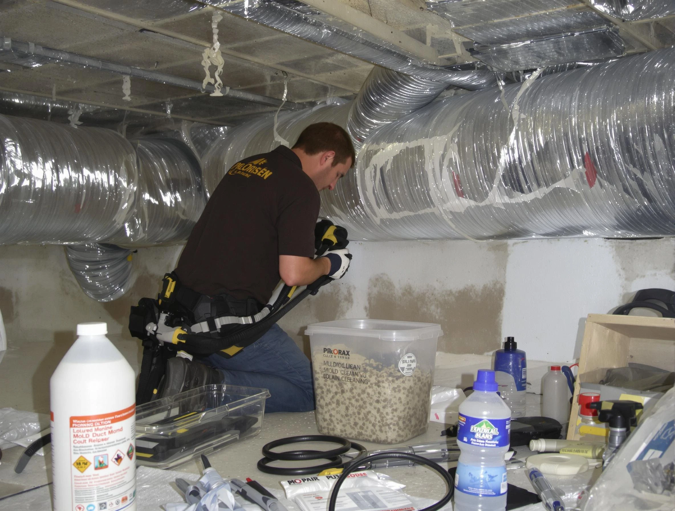 Peachtree Corners Air Duct Cleaning specialist performing professional mold removal from air ducts in Peachtree Corners