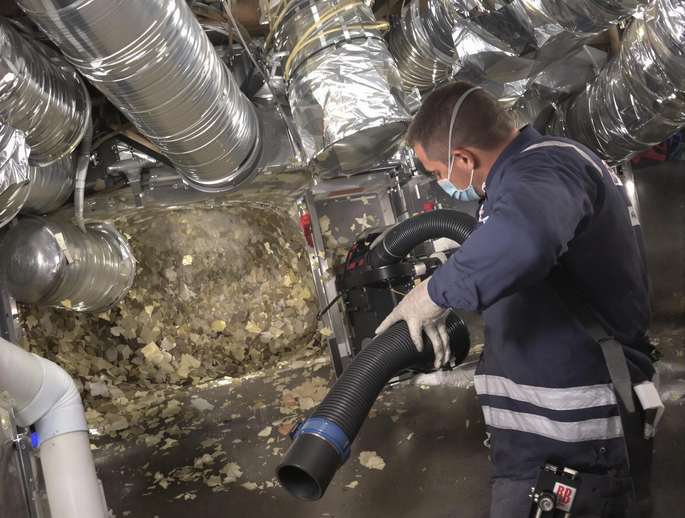 Peachtree Corners Air Duct Cleaning specialist operating negative pressure cleaning equipment for thorough duct maintenance in Peachtree Corners